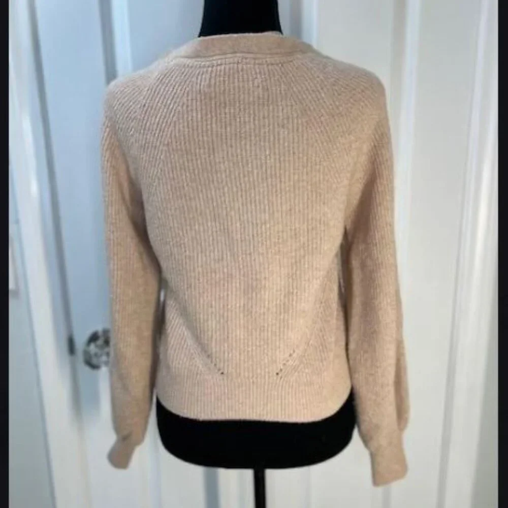 By Anthropologie Deep-V Sweater in Beige - Size X-Small